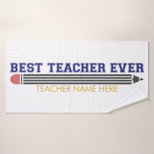 Personalisierter bester Lehrer je - individuelles Badehandtuch (Badehandtuch)