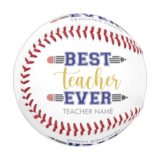 Personalisierter bester Lehrer je - individuelles Baseball (Vorderseite Links)