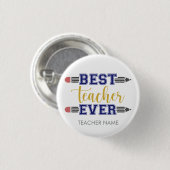 Personalisierter bester Lehrer je - individuelles  Button (Vorne & Hinten)