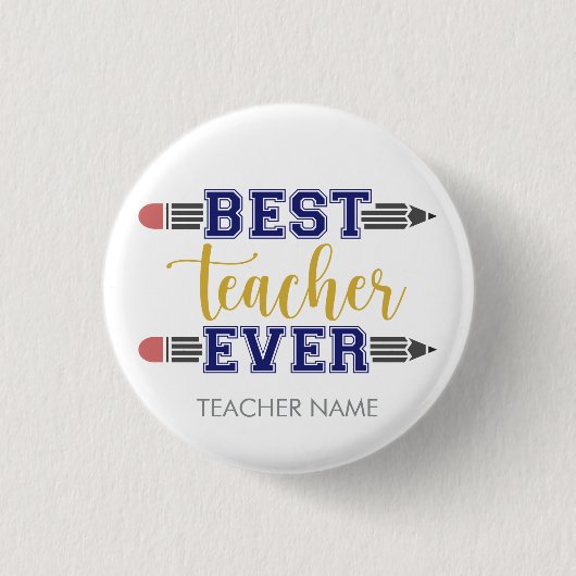 Personalisierter bester Lehrer je - individuelles  Button (Vorderseite)