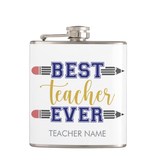 Personalisierter bester Lehrer je - individuelles  Flachmann (Vorderseite)