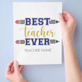 Personalisierter bester Lehrer je - individuelles Flyer (Hand)