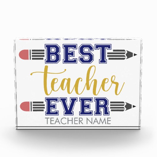 Personalisierter bester Lehrer je - individuelles Fotoblock (Vorderseite)