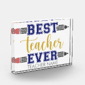 Personalisierter bester Lehrer je - individuelles Fotoblock (Links)