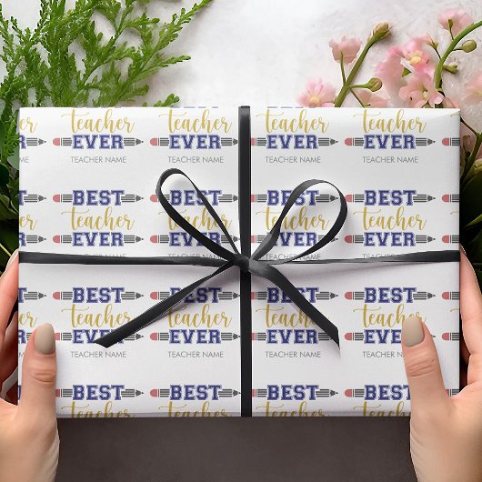 Personalisierter bester Lehrer je - individuelles Geschenkpapier