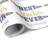 Personalisierter bester Lehrer je - individuelles Geschenkpapier (Rolleneckpunkt)