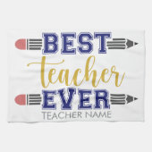 Personalisierter bester Lehrer je - individuelles Geschirrtuch (Horizontal)