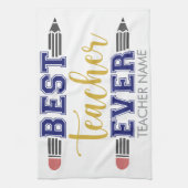 Personalisierter bester Lehrer je - individuelles Geschirrtuch (Vertikal)