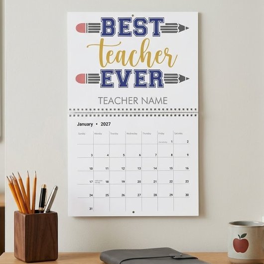 Personalisierter bester Lehrer je - individuelles  Kalender