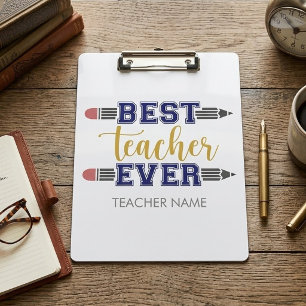 Personalisierter bester Lehrer je - individuelles Klemmbrett