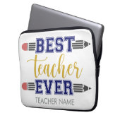 Personalisierter bester Lehrer je - individuelles Laptopschutzhülle (Vorderseite Links)