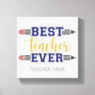 Personalisierter bester Lehrer je - individuelles  Leinwanddruck