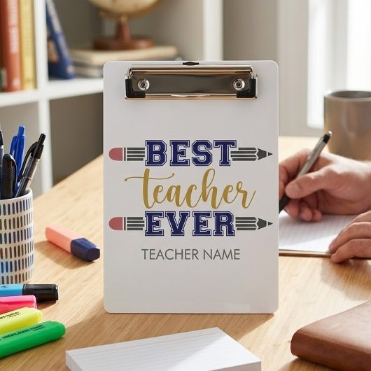 Personalisierter bester Lehrer je - individuelles  Mini Klemmbrett