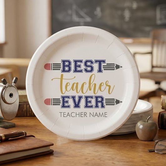 Personalisierter bester Lehrer je - individuelles Pappteller