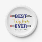 Personalisierter bester Lehrer je - individuelles Pappteller (Vorderseite)