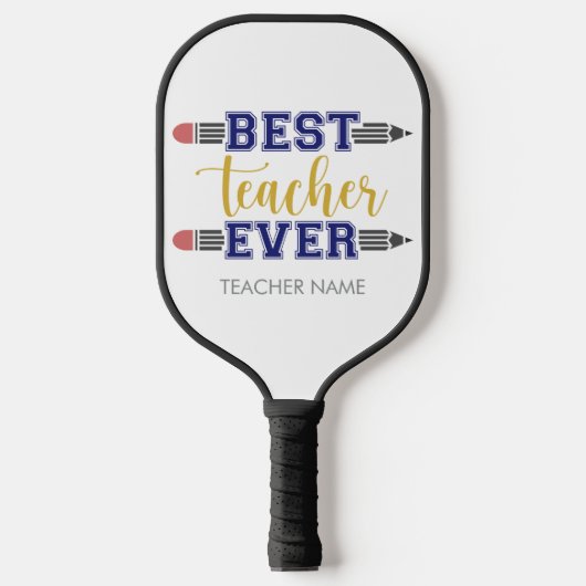 Personalisierter bester Lehrer je - individuelles Pickleball Schläger (Vorderseite)