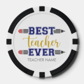Personalisierter bester Lehrer je - individuelles Pokerchips (Vorderseite)