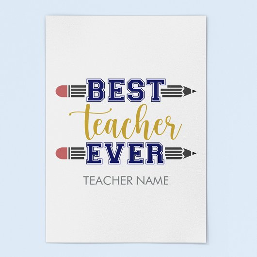 Personalisierter bester Lehrer je - individuelles Poster