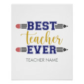 Personalisierter bester Lehrer je - individuelles Poster (Vorderseite)