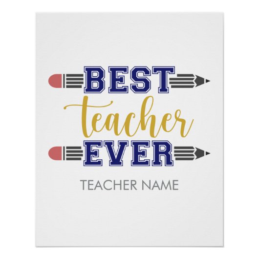 Personalisierter bester Lehrer je - individuelles  Poster (Vorderseite)