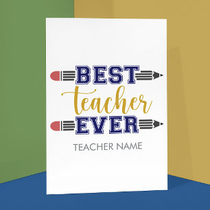 Personalisierter bester Lehrer je - individuelles Postkarte