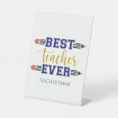 Personalisierter bester Lehrer je - individuelles Sockelschild (Vorderseite)
