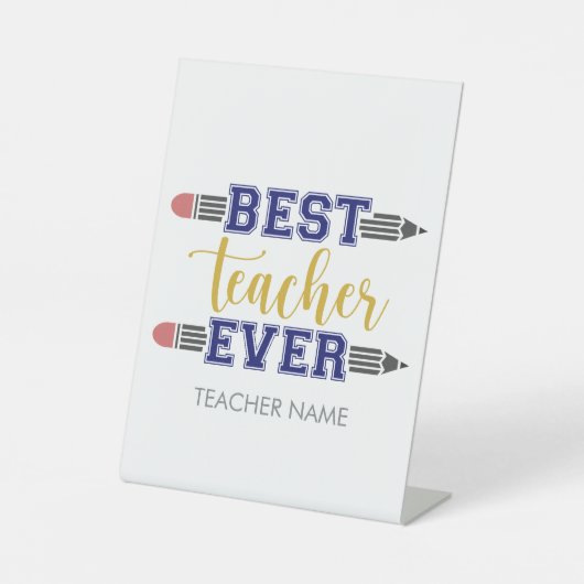 Personalisierter bester Lehrer je - individuelles Sockelschild (Vorderseite)