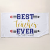 Personalisierter bester Lehrer je - individuelles Strandtuch (Vorderseite)