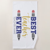 Personalisierter bester Lehrer je - individuelles Strandtuch (Vorderseite)