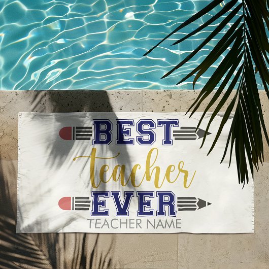 Personalisierter bester Lehrer je - individuelles Strandtuch