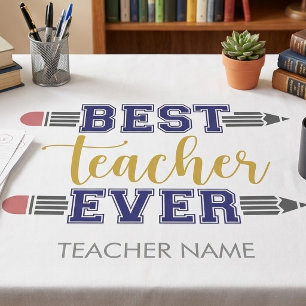 Personalisierter bester Lehrer je - individuelles Tischdecke