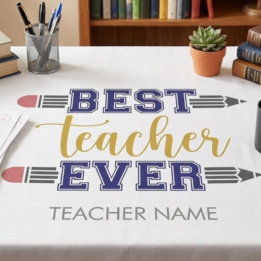 Personalisierter bester Lehrer je - individuelles Tischdecke