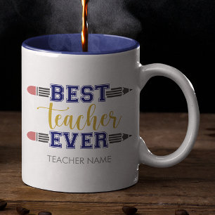 Personalisierter bester Lehrer je - individuelles Zweifarbige Tasse