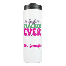 Personalisierter Bester Lehrer je rosa grüne Schri