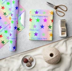 Personalisierter Bester Lehrer je Spaß Regenbogen Geschenkpapier