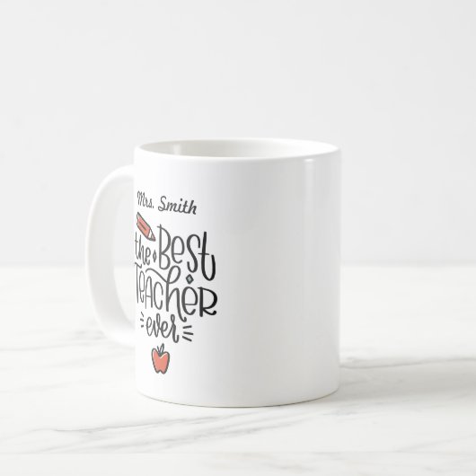 Personalisierter Bester Lehrer je Tasse (Vorderseite Links)