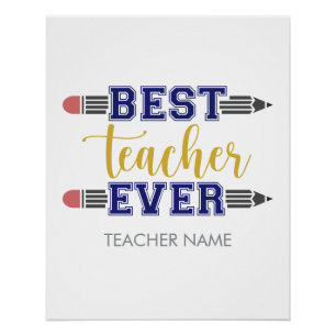 Personalisierter Bester Lehrer überhaupt - Individ Poster