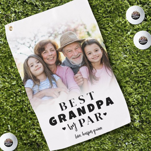 Personalisierter Bester Opa Durch Par-Foto Golfhandtuch