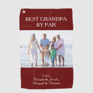 Personalisierter bester Opa nach Par Foto Golfhandtuch