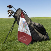 Personalisierter bester Opa nach Par Foto Golfhandtuch (Gras)