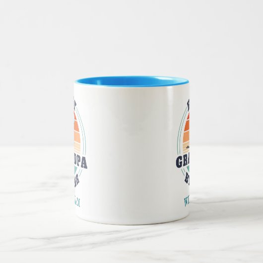 Personalisierter bester Opa nach Par Golfo Geburts Zweifarbige Tasse (Mittel)