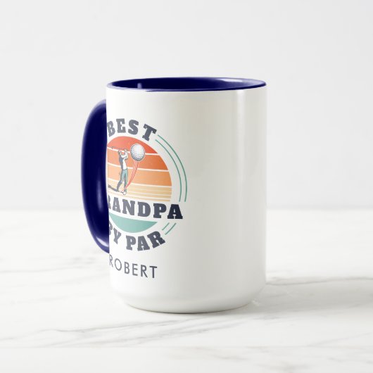Personalisierter bester Opa Par Golfplatz Lover Tasse (Vorderseite Links)