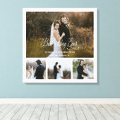 Personalisierter bester Tag je 4 FotoCollage Leinwanddruck (Insitu (Holzboden))