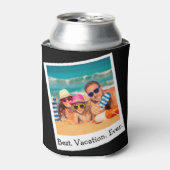Personalisierter bester Urlaub je Foto Schwarz Can Dosenkühler (Kanne Vorderseite)