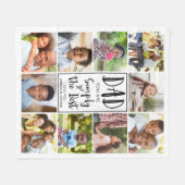 Personalisierter bester Vater 10 FotoCollage Fleecedecke (Vorderseite (Horizontal))