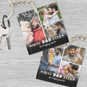 Personalisierter bester Vater 6 Fotocollage Vater Schlüsselanhänger