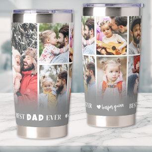 Personalisierter bester Vater 8 Foto Collage Vater Thermobecher