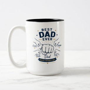Personalisierter Bester Vater Aller Zeiten Vaterta Zweifarbige Tasse