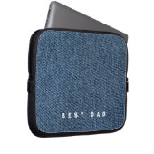 Personalisierter bester VATER Denim Print Laptopschutzhülle (Vorne Rechts)