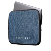 Personalisierter bester VATER Denim Print Laptopschutzhülle (Vorderseite Links)